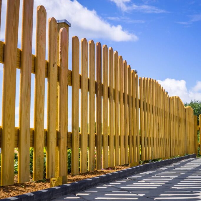 a fence made of wood