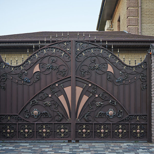 a luxurious metal forged gate