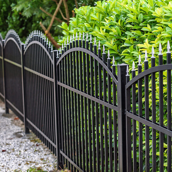 a black iron fence